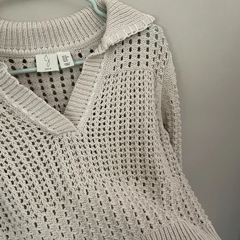 Joie Cream V-Neck Knit Sweater - Picture 3 of 6